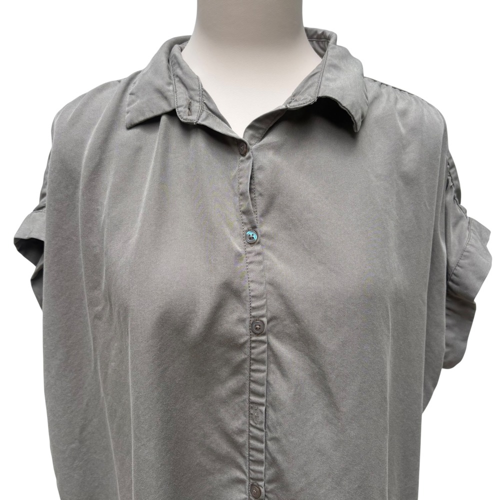 Quince VTG Wash Tencel
Camp Button Down Shirt XL Olive Relaxed Boxy Minimalist - Picture 3 of 10